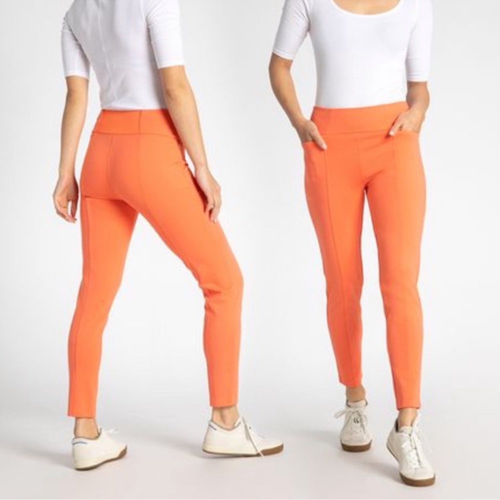 Betabrand Power Down Skinny Leg Pants in Coral Size Medium